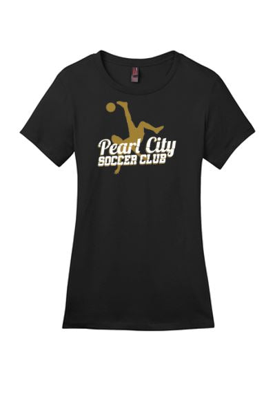 Pearl City Soccer Club Women&#39;s Perfect Weight Tee Goal Kick Soccer Small Jet Black 