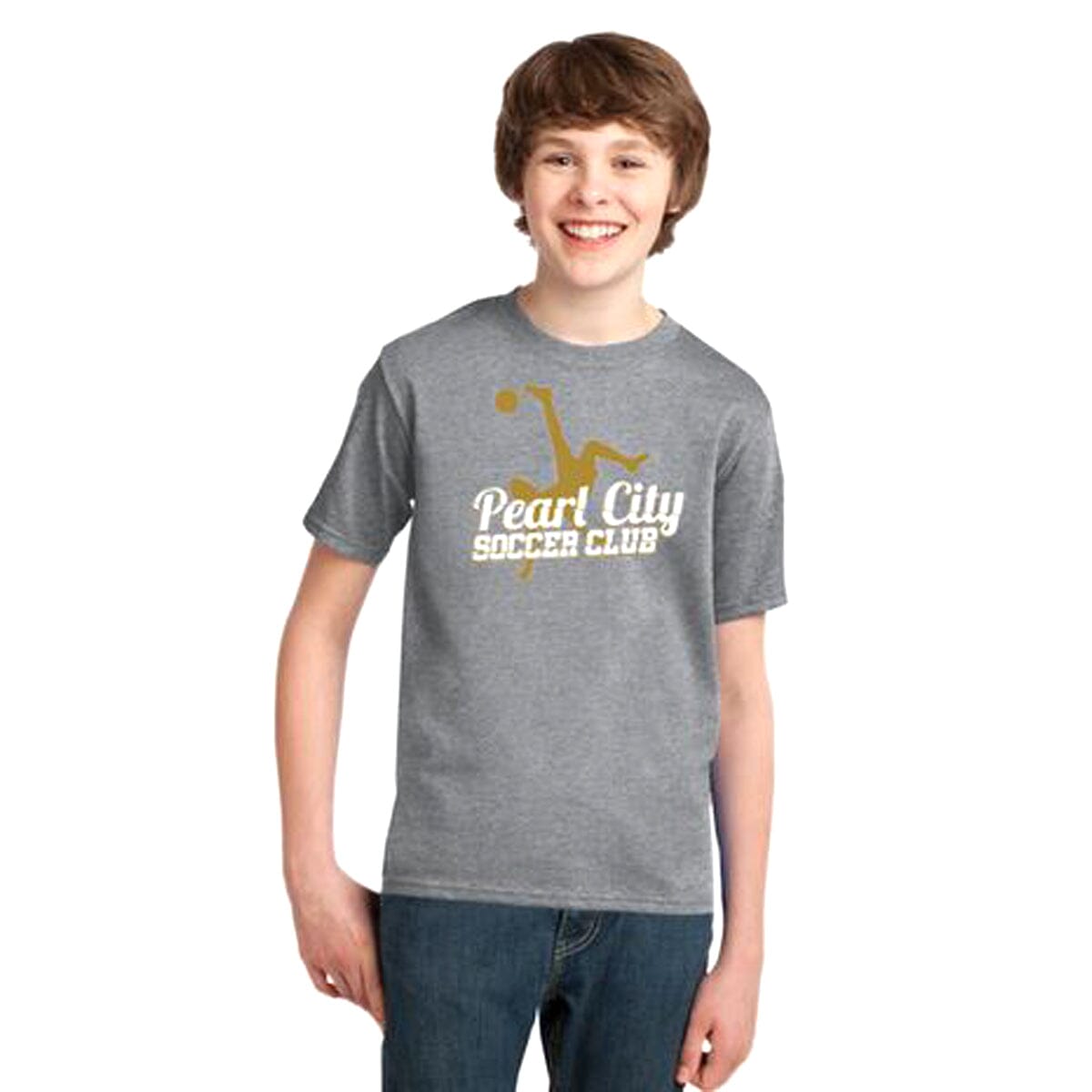 Pearl City Soccer Club Youth Essential Tee Essential Tee Goal Kick Soccer Youth X-Small Athletic Heather 