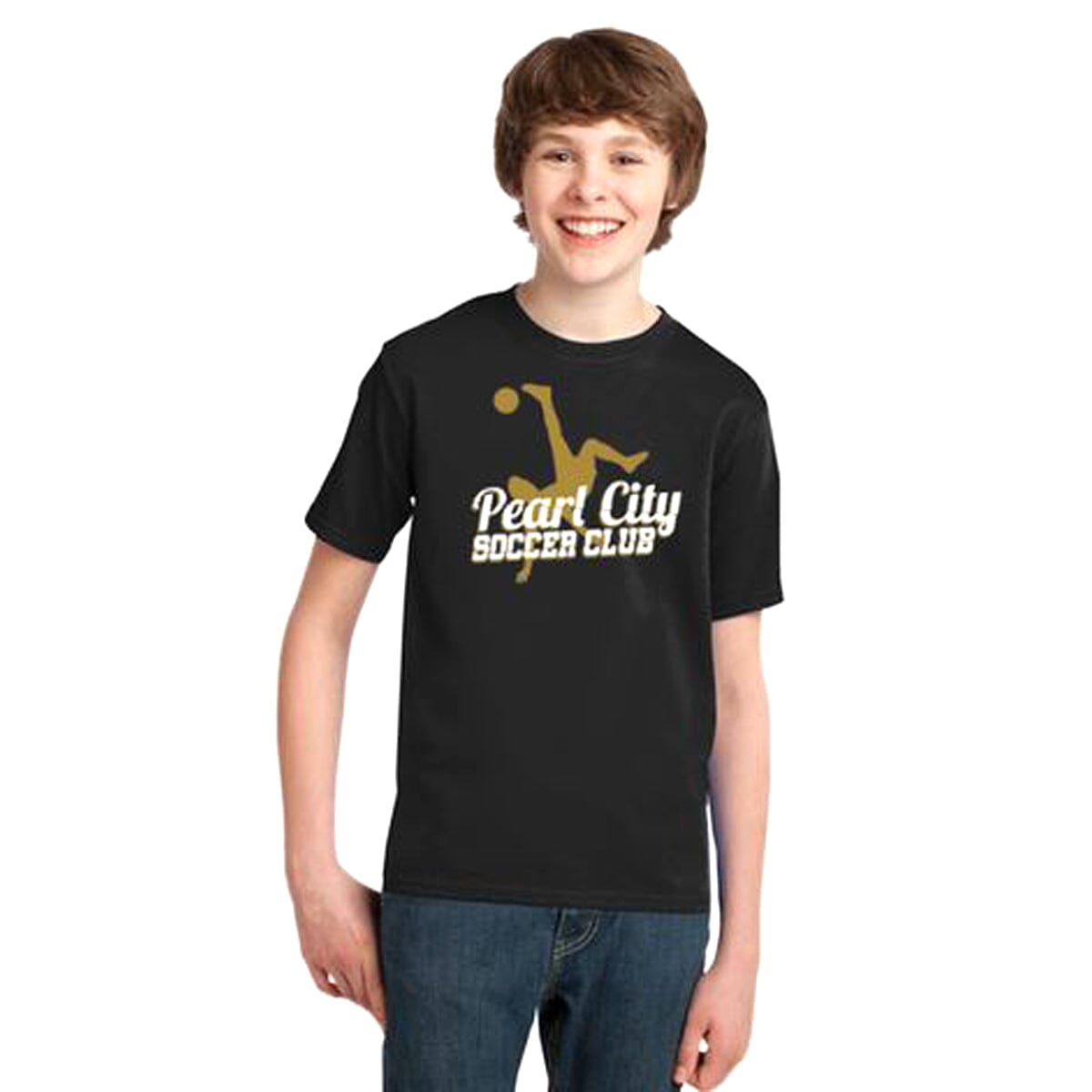 Pearl City Soccer Club Youth Essential Tee Essential Tee Goal Kick Soccer Youth X-Small Jet Black 