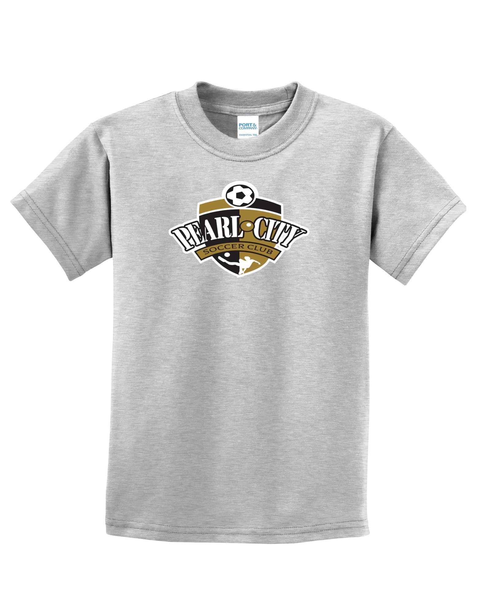 Pearl City Soccer Club Youth Tee Essential Tee Goal Kick Soccer Youth X-Small Athletic Heather 