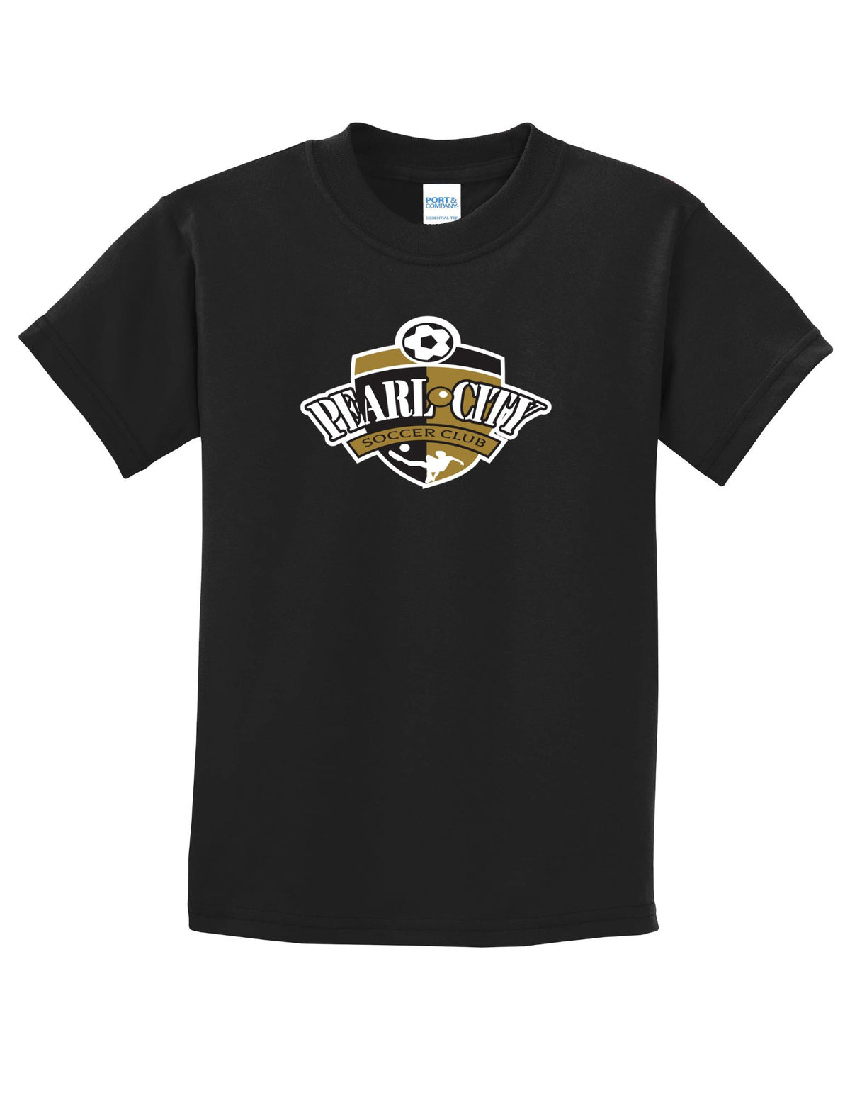 Pearl City Soccer Club Youth Tee Essential Tee Goal Kick Soccer Youth X-Small Jet Black 