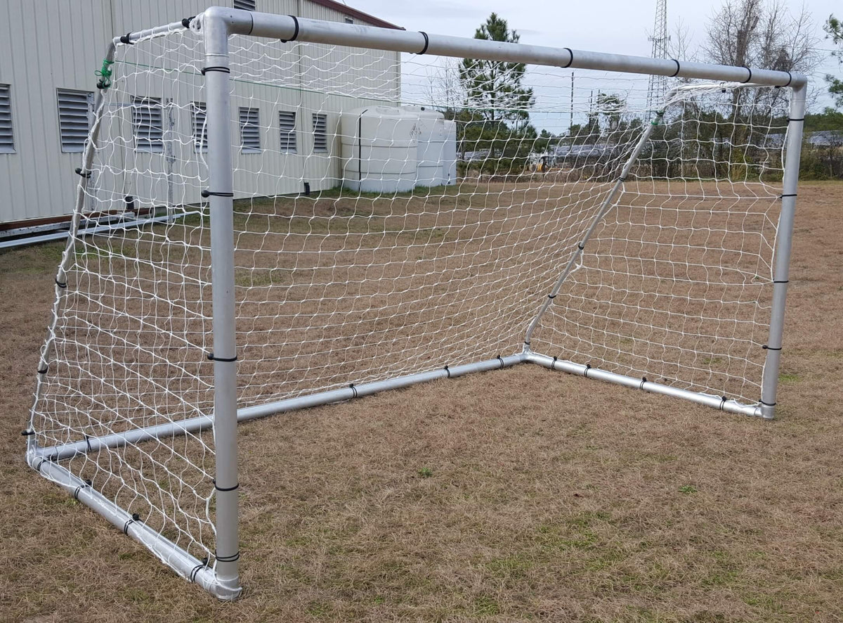 Pevo Economy Series - 3&quot; Round (Unpainted) Goals Goal Kick Soccer Youth - 4&#39; x 6&#39; - 3&quot; Round Silver 