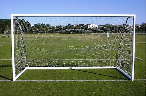 Pevo Park Series - 3&quot; Round Goals Goal Kick Soccer Youth - 4&#39; x 6&#39; - 3&quot; Round with Channel White 