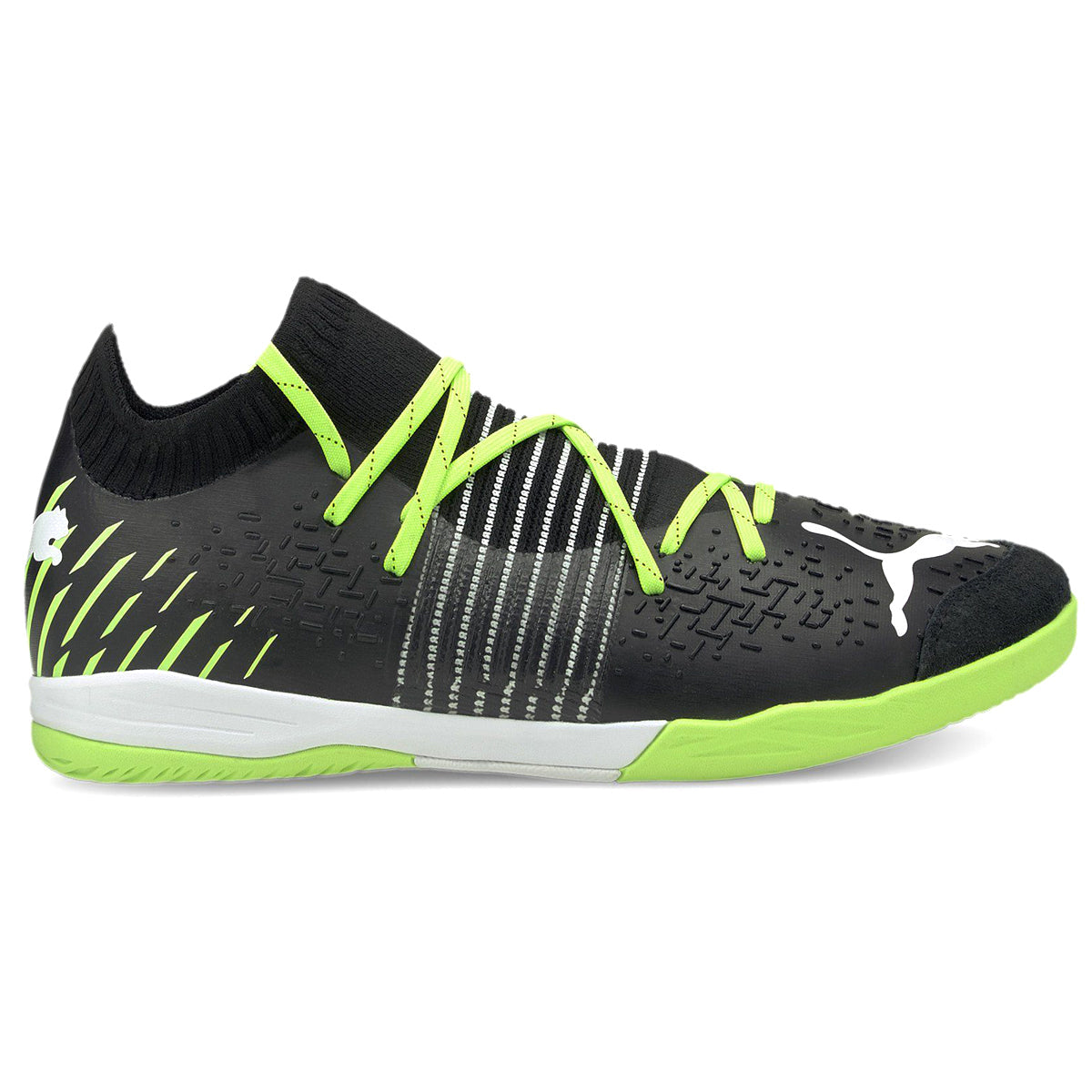 PUMA Men's Future Z 1.2 Pro Court Soccer Shoe | 10649902 Soccer Shoes Puma 8 Black/Green Glare/White 