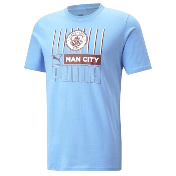 Puma Men&#39;s Manchester City FTBL Core Graphic T-Shirt | 76778701 Jersey Puma Adult Small Blue 
