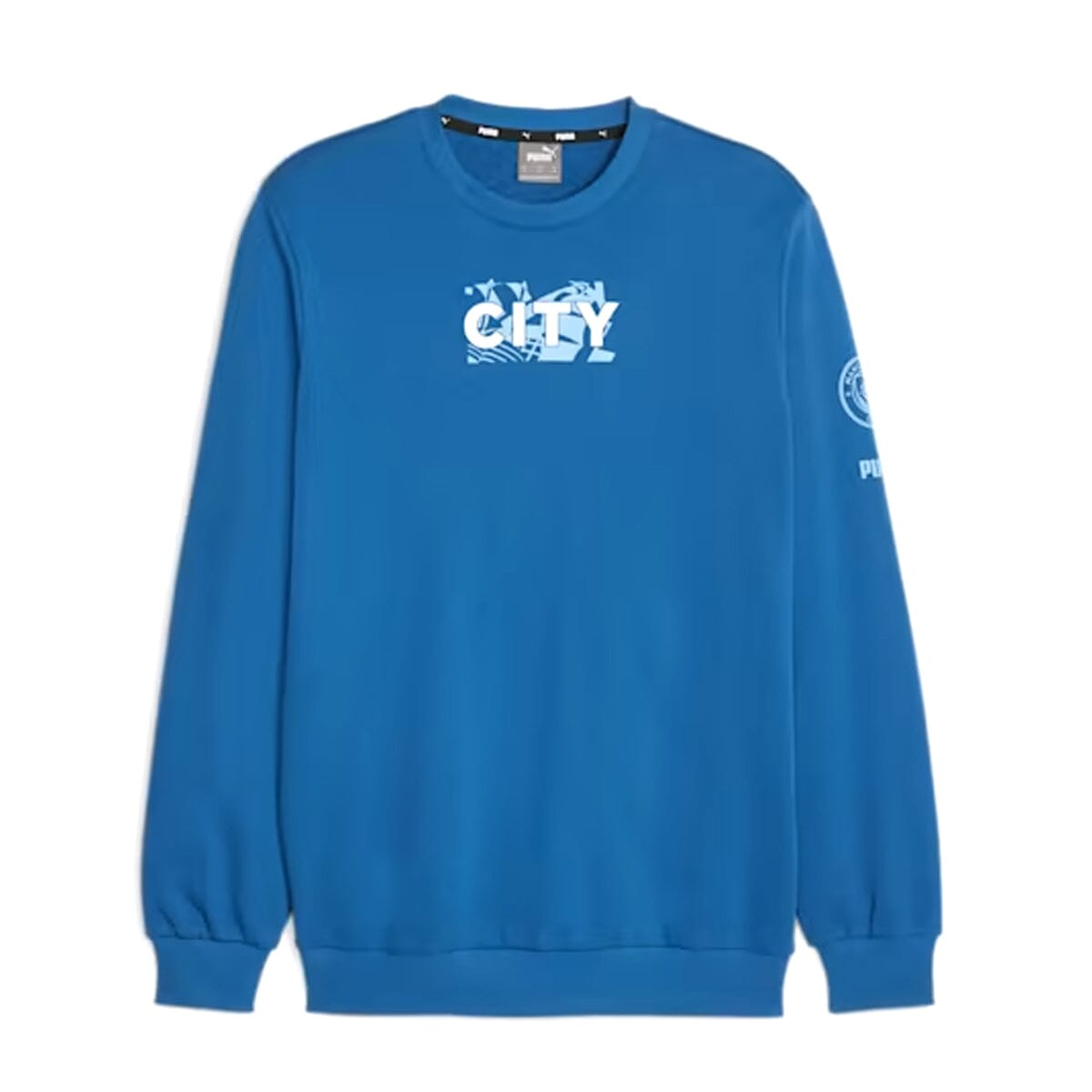 Puma Men&#39;s Manchester City FTBL Core Sweatshirt | 77295106 Jacket Puma Adult Small Lake Blue / Team Light Blue 