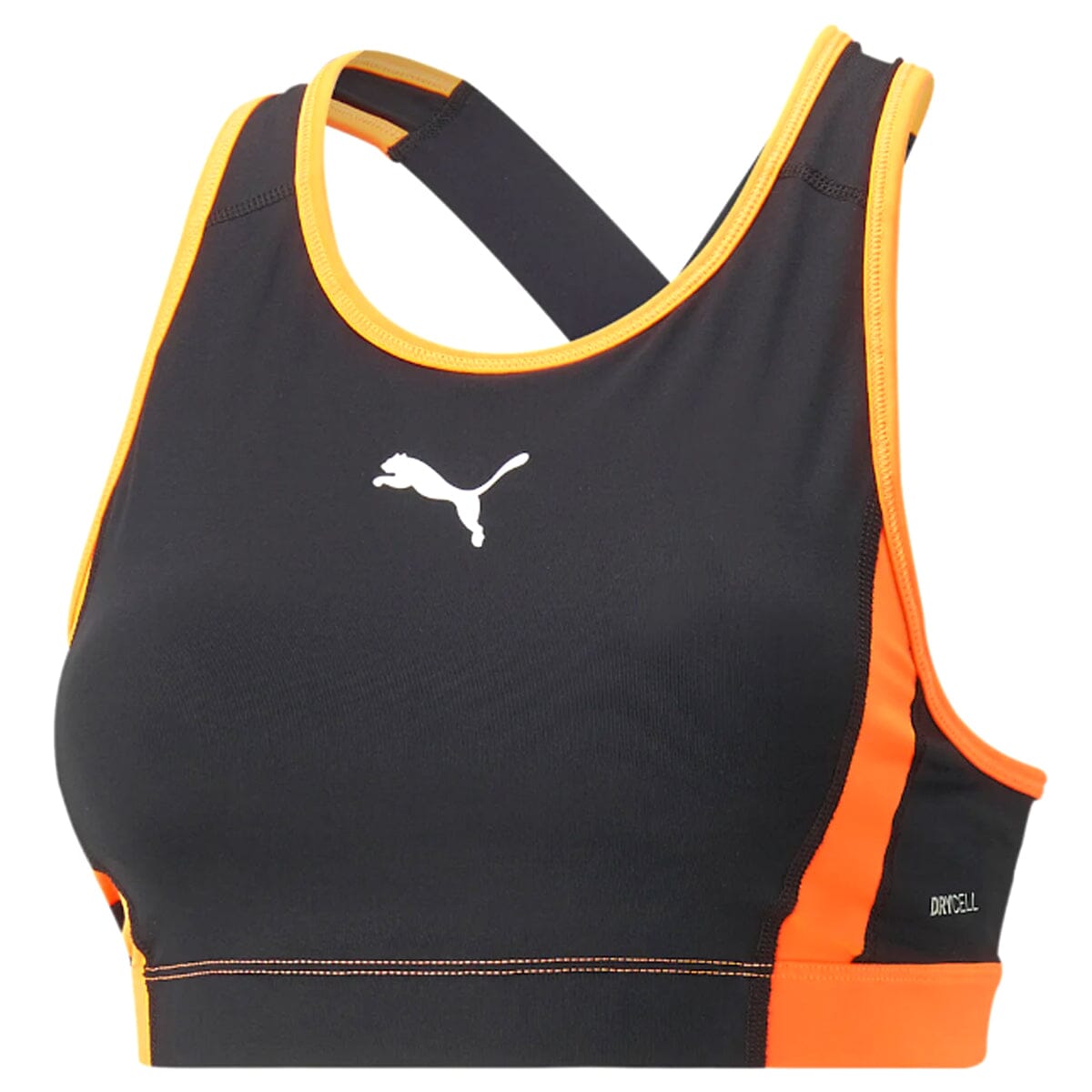 Puma Women's Individualblaze High Neck Football Bra | 658312 Apparel Puma Small Black / Ultra Orange 