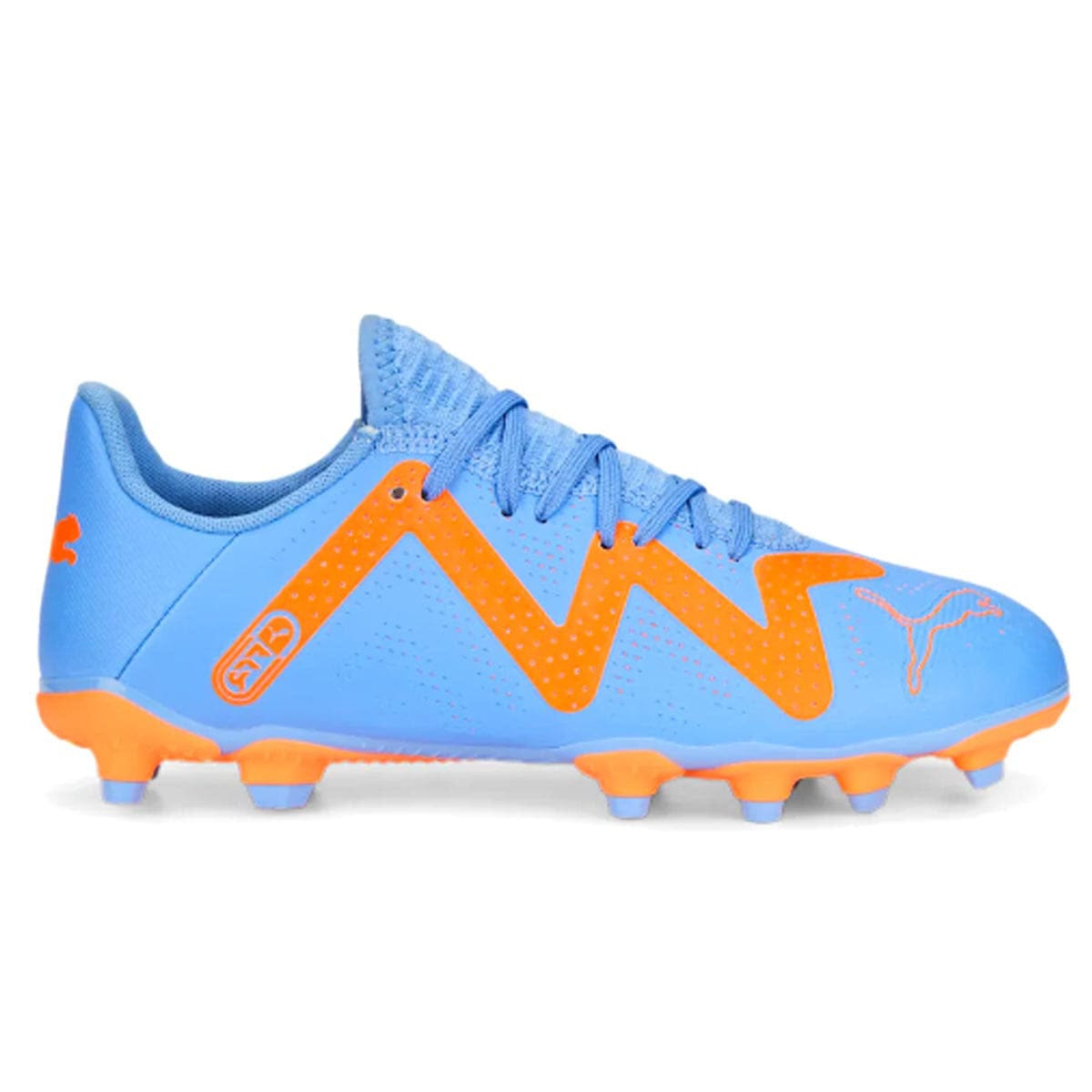 Puma Youth Future Play FG/AG Football Boots | 107199 Cleats Puma 1 Blue Glimmer / Puma White / Ultra Orange 