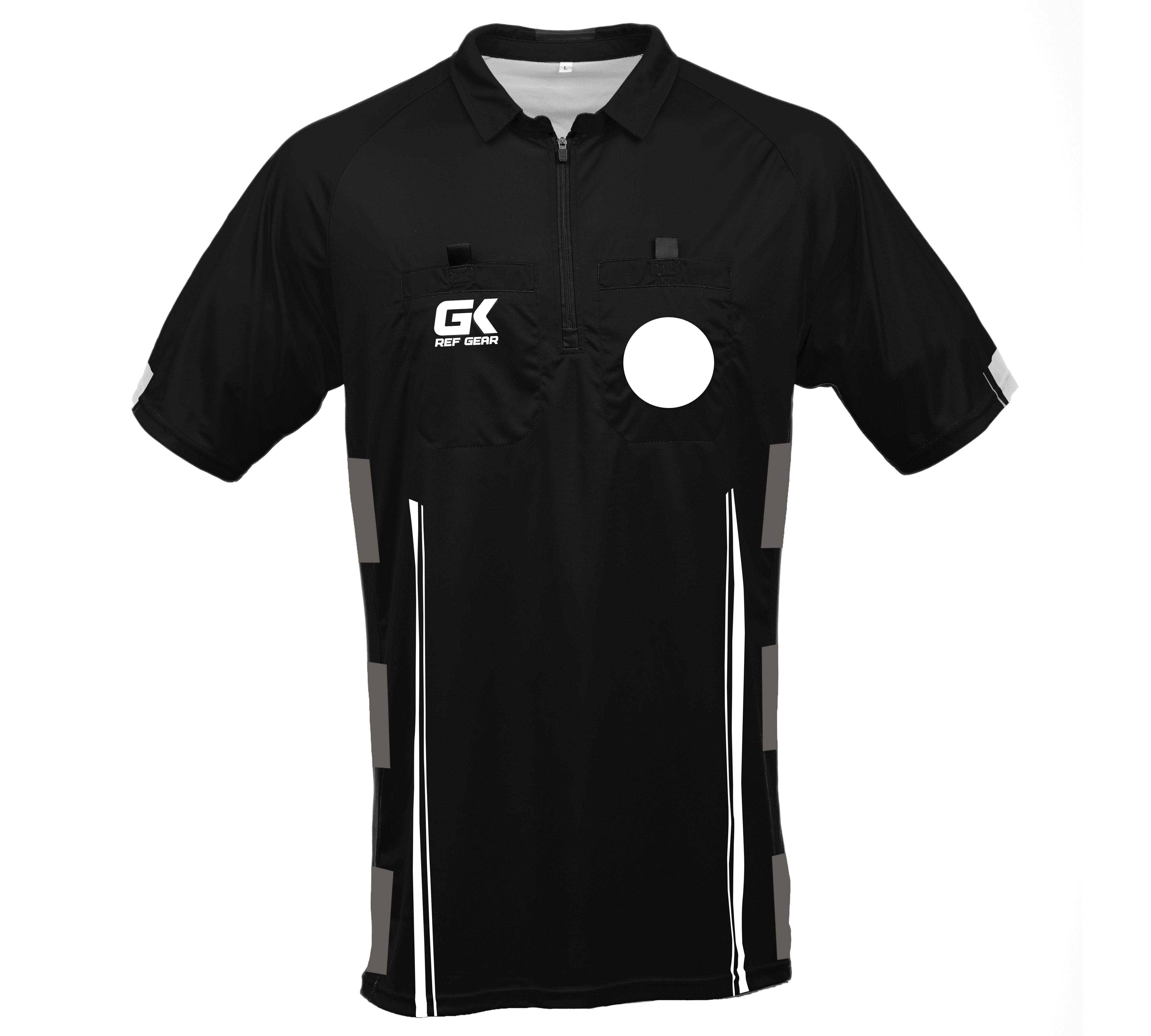 Referee Store | 5pc Pro Soccer Referee Jersey Set (Short or Long Sleeve) Black & White Adult Large