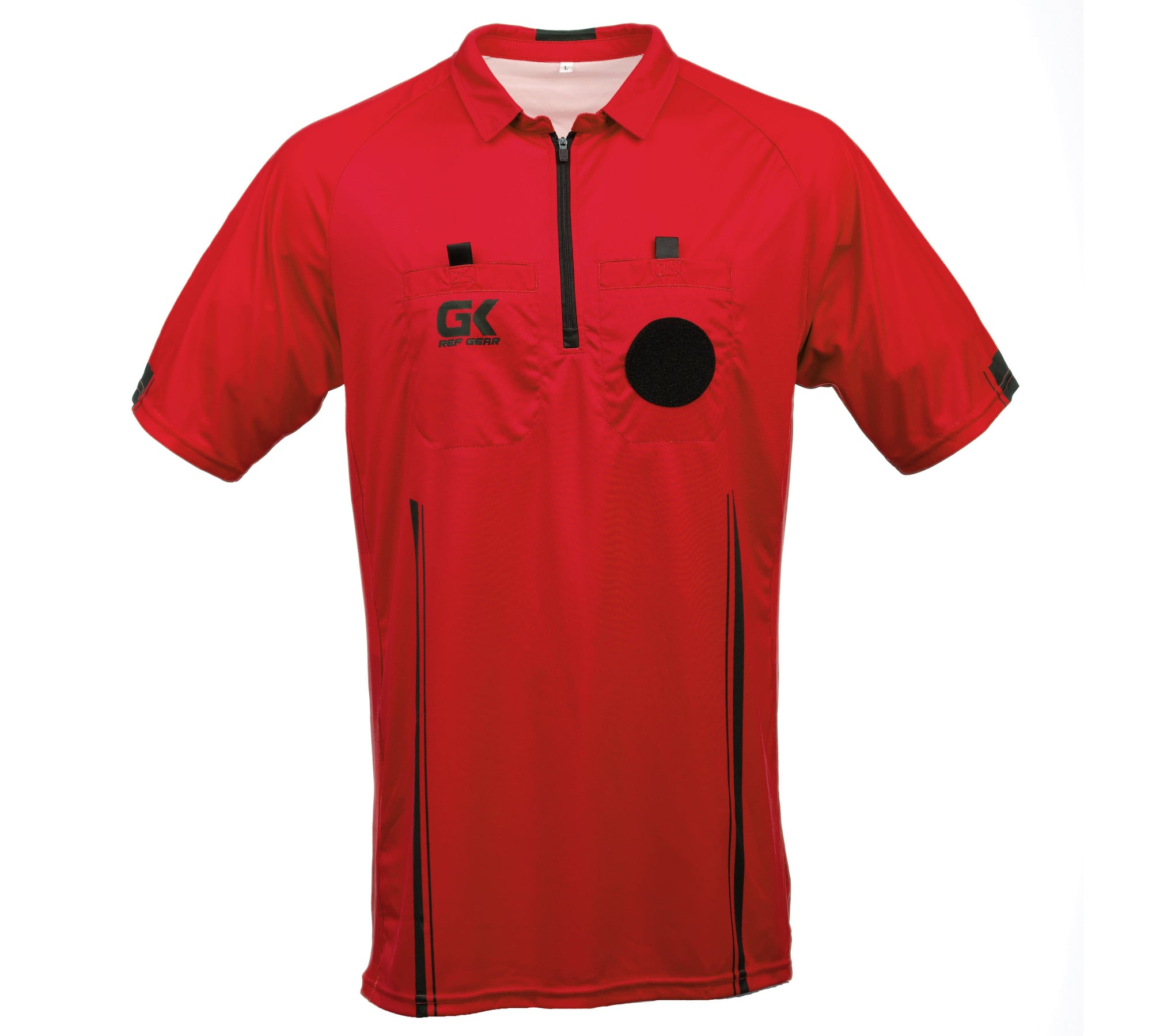 Soccer Referee Jersey Short Sleeve Referee Gear Goal Kick Soccer Small Red 