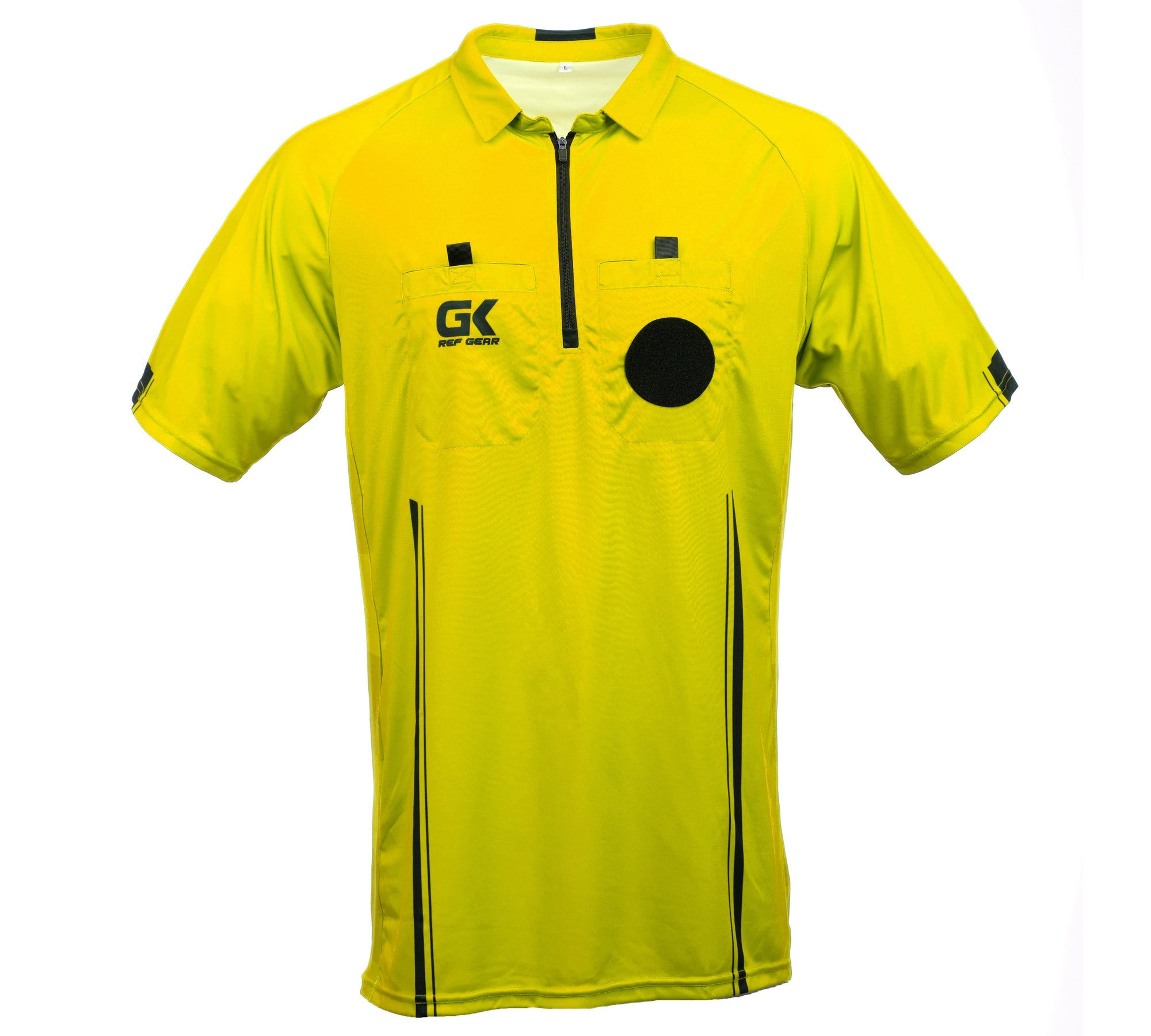 Soccer Referee Jersey Short Sleeve Referee Gear Goal Kick Soccer Small Yellow 
