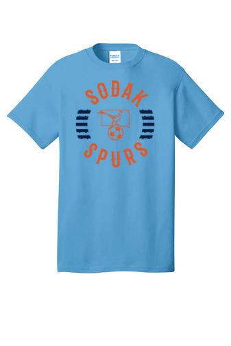 SoDak Spurs Soccer Club Men's Cotton Tee Shirts & Tops Port & Company Blue Lagoon Men's Small 
