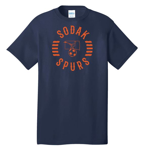 SoDak Spurs Soccer Club Men's Cotton Tee Shirts & Tops Port & Company Navy Men's Small 