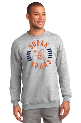 SoDak Spurs Soccer Club Men's Crewneck Sweatshirt Shirts & Tops Port & Company Ash Men's Small 