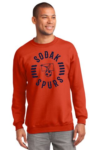 SoDak Spurs Soccer Club Men's Crewneck Sweatshirt Shirts & Tops Port & Company Orange Men's Small 