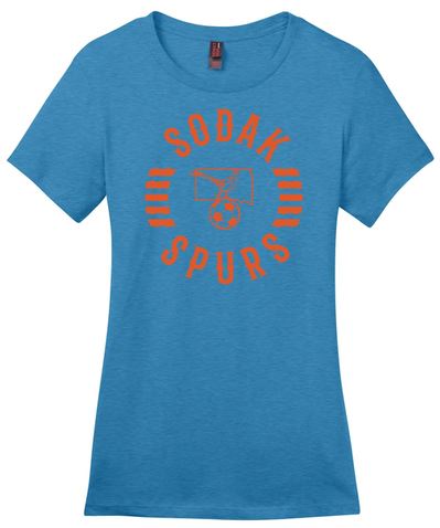 SoDak Spurs Soccer Club Women's Core Cotton Tee Shirts & Tops Port & Company Blue Lagoon X-Small 