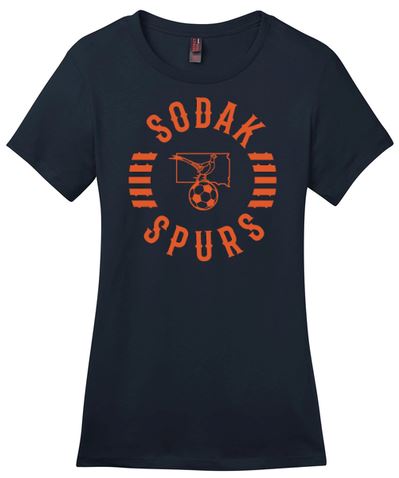 SoDak Spurs Soccer Club Women's Core Cotton Tee Shirts & Tops Port & Company Navy X-Small 