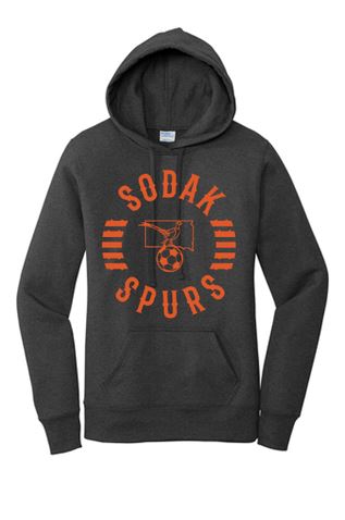 SoDak Spurs Soccer Club Women's Core Hooded Sweatshirt Hooded Sweatshirt Port & Company Charcoal X-Small 