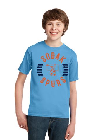 SoDak Spurs Soccer Club Youth Cotton Tee Shirts & Tops Port & Company Blue Lagoon Youth Small 