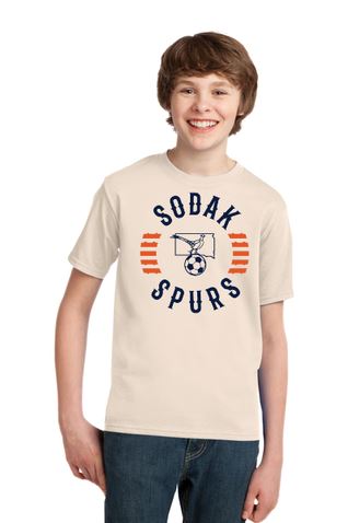 SoDak Spurs Soccer Club Youth Cotton Tee Shirts & Tops Port & Company Natural Youth Small 