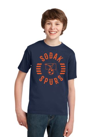 SoDak Spurs Soccer Club Youth Cotton Tee Shirts & Tops Port & Company Navy Youth Small 