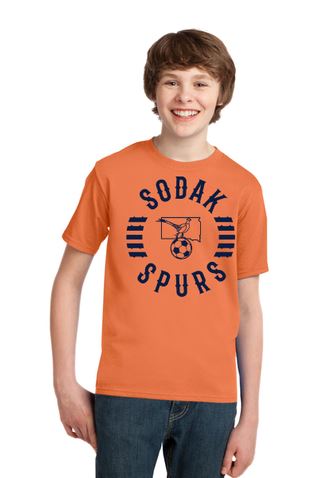 SoDak Spurs Soccer Club Youth Cotton Tee Shirts & Tops Port & Company Orange Youth Small 