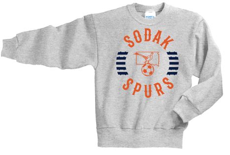 SoDak Spurs Soccer Club Youth Crewneck Sweatshirt Shirts & Tops Port & Company Ash Youth X-Small 
