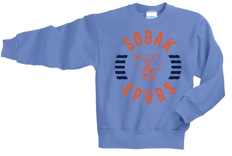 SoDak Spurs Soccer Club Youth Crewneck Sweatshirt Shirts & Tops Port & Company Carolina Blue Youth X-Small 