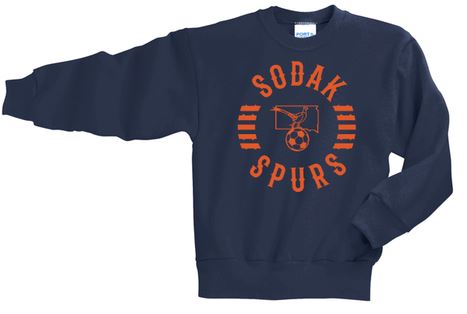 SoDak Spurs Soccer Club Youth Crewneck Sweatshirt Shirts & Tops Port & Company Navy Youth X-Small 