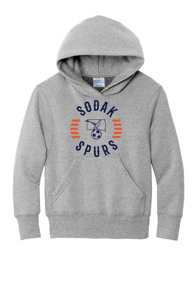 SoDak Spurs Soccer Club Youth Hooded Sweatshirt Shirts & Tops Port & Company Ash Youth Small 