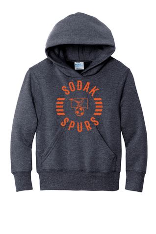 SoDak Spurs Soccer Club Youth Hooded Sweatshirt Shirts & Tops Port & Company Navy Heather Youth Small 