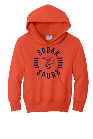 SoDak Spurs Soccer Club Youth Hooded Sweatshirt Shirts & Tops Port & Company Orange Youth Small 