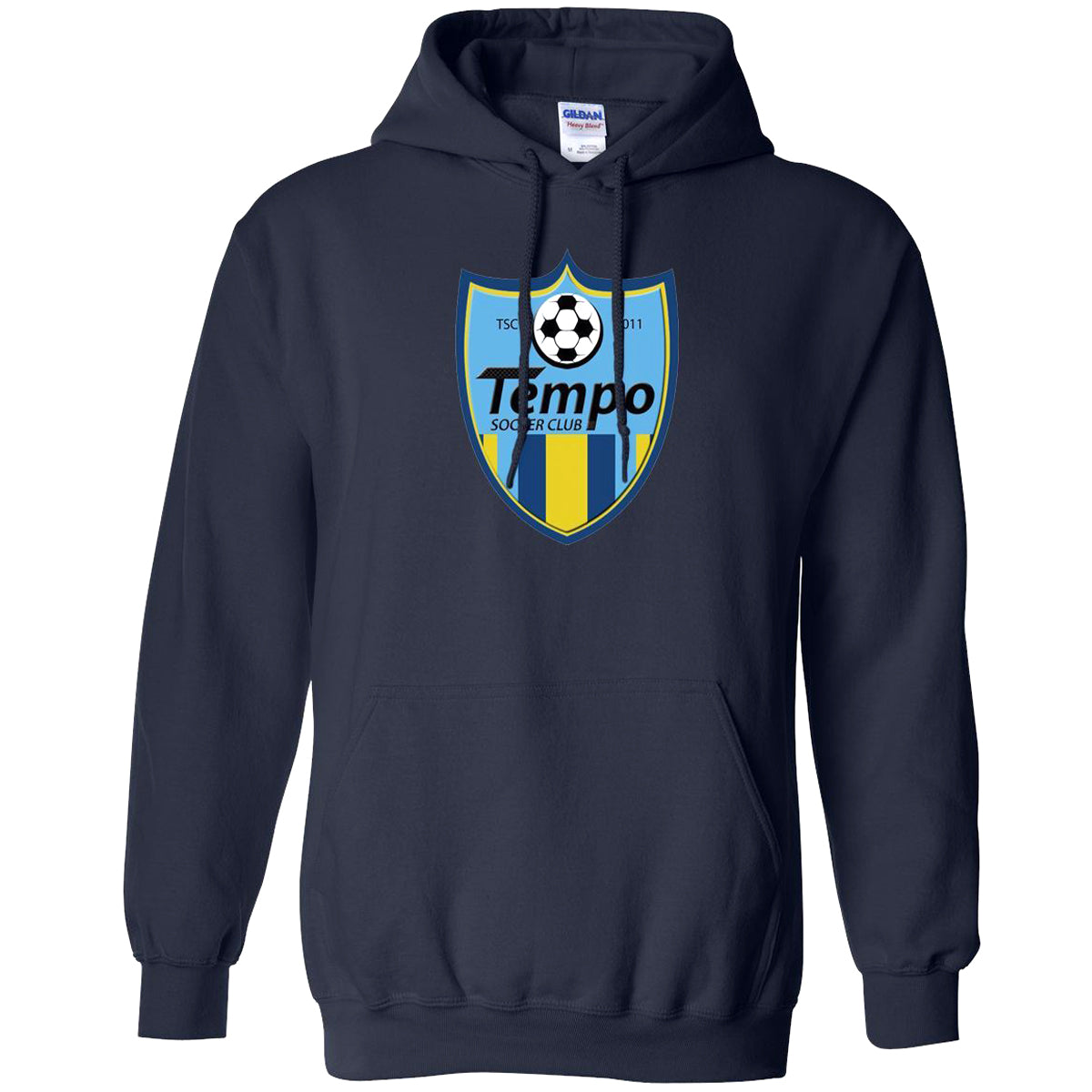 Tempo Soccer Club | Navy Hoodie - Badge - Youth &amp; Adult Hoodie Gildan Navy Youth Small 