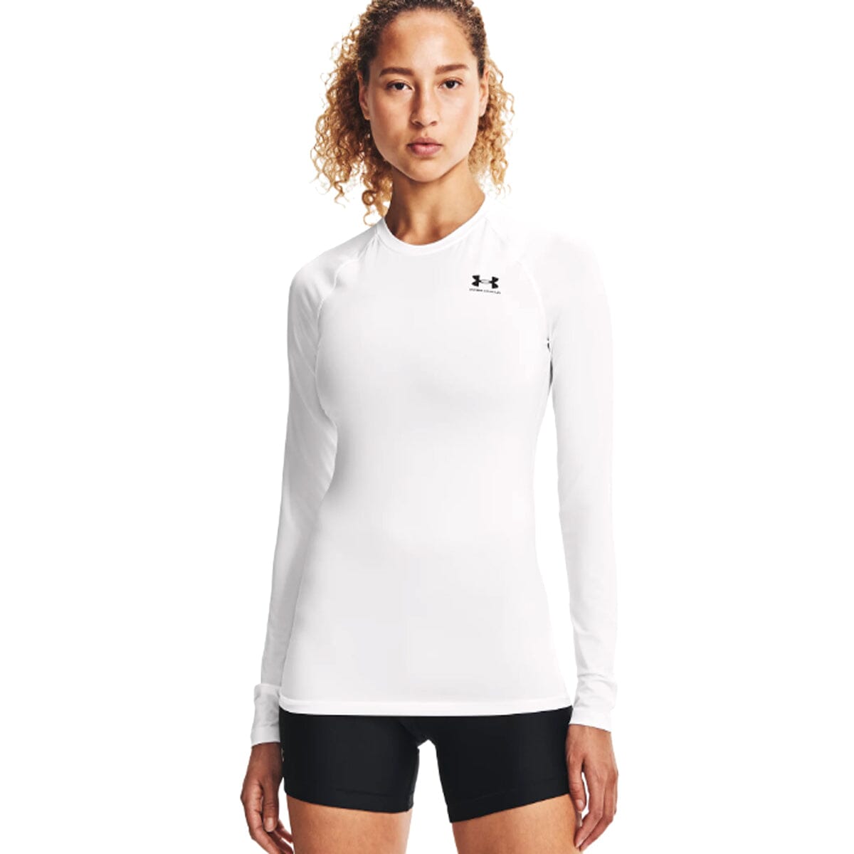 Under Armour Women's HeatGear® Compression Long Sleeve | 1365459 X-Small /  White / Black