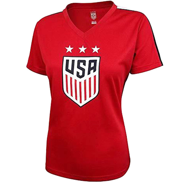 US Soccer USWNT Badge Soccer Jersey | USW36PT-R Apparel Icon Sports Group Small Red 