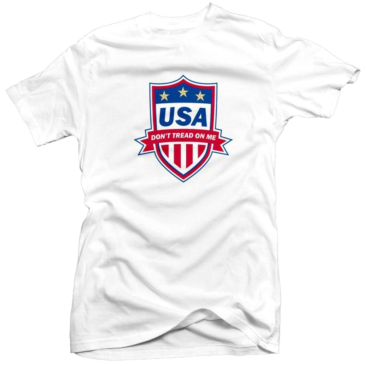 USA Don't Tread on Me Soccer Badge Printed Tee T-shirts 411 Youth Medium White 