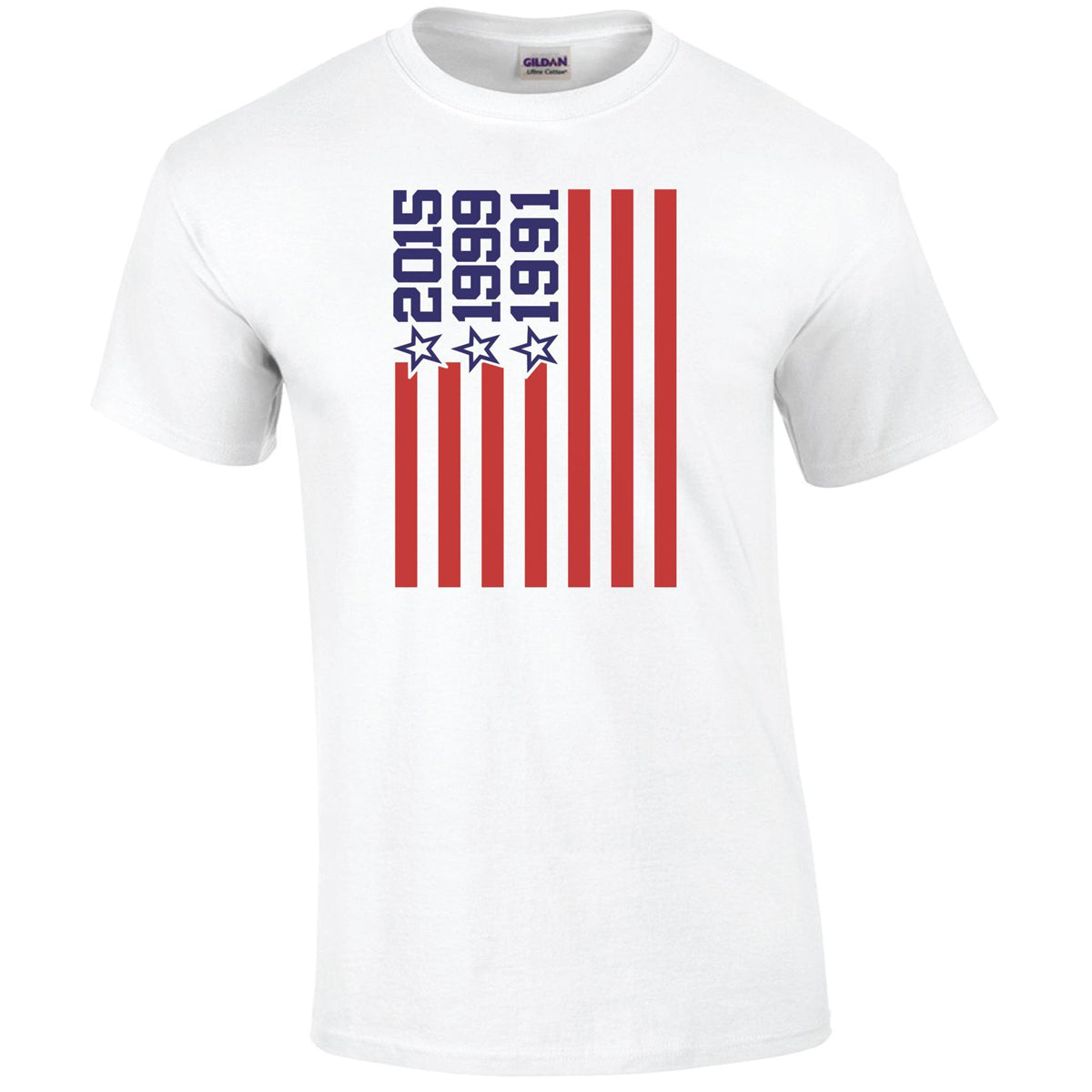 USA Soccer T-Shirt - 3 Stars T-shirts 411 Youth Medium White Youth