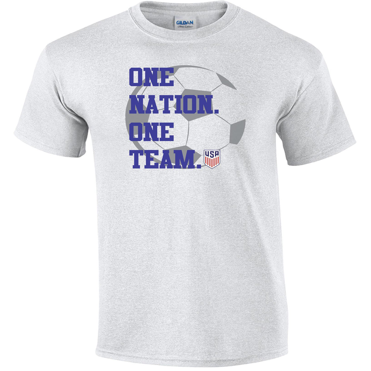 USA Soccer T-Shirt - One Nation One Team T-shirts 411 Youth Medium Ash Youth
