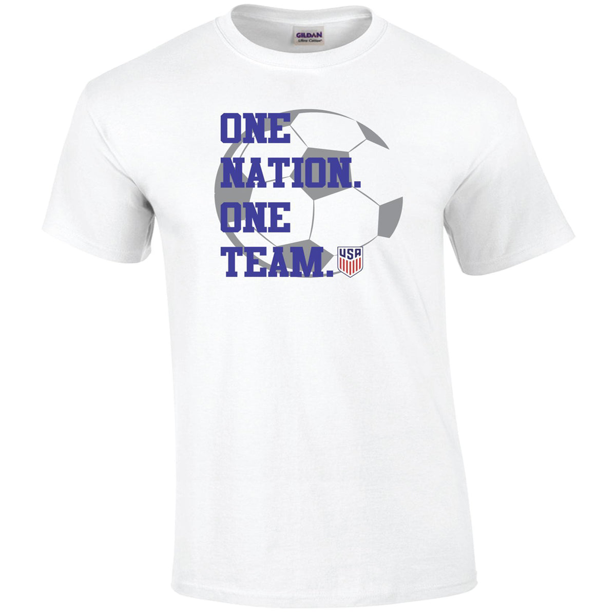 USA Soccer T-Shirt - One Nation One Team T-shirts 411 Youth Medium White Youth