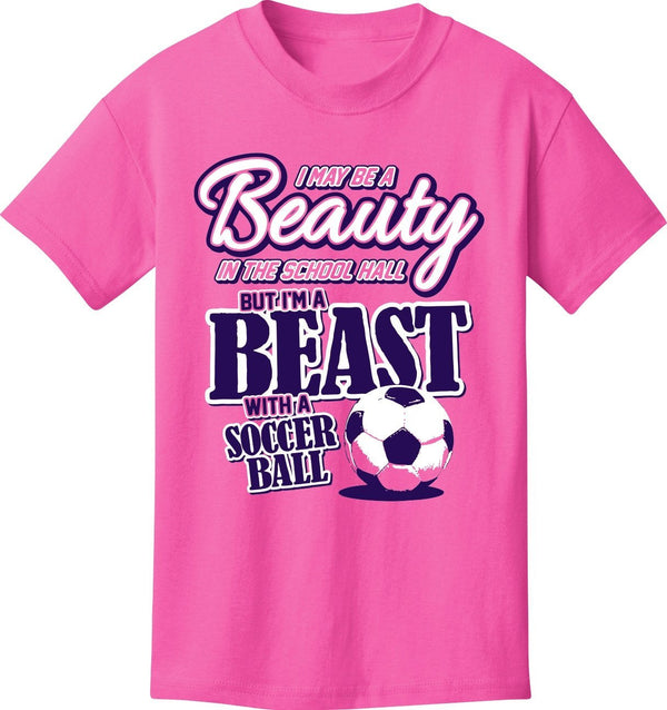 Utopia: Beauty Beast Soccer T-Shirt Humorous Shirt Utopia Youth Small Pink 