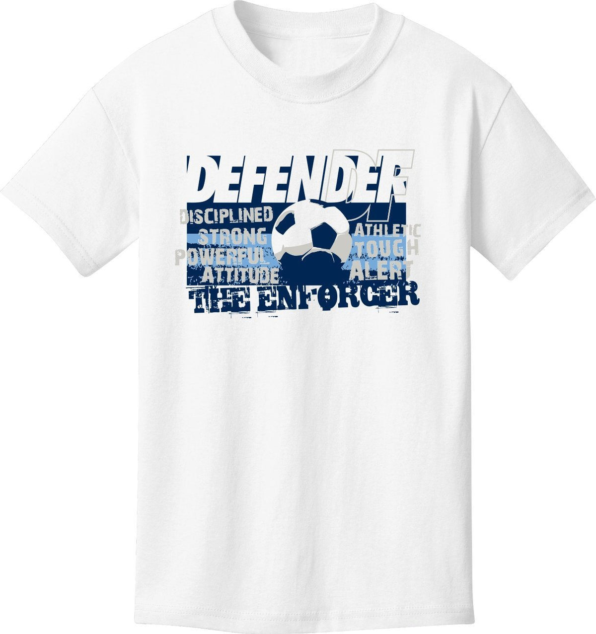 Utopia Defender Soccer Enforcer Short Sleeve Soccer T-Shirt Humorous Shirt Utopia Adult Small White 