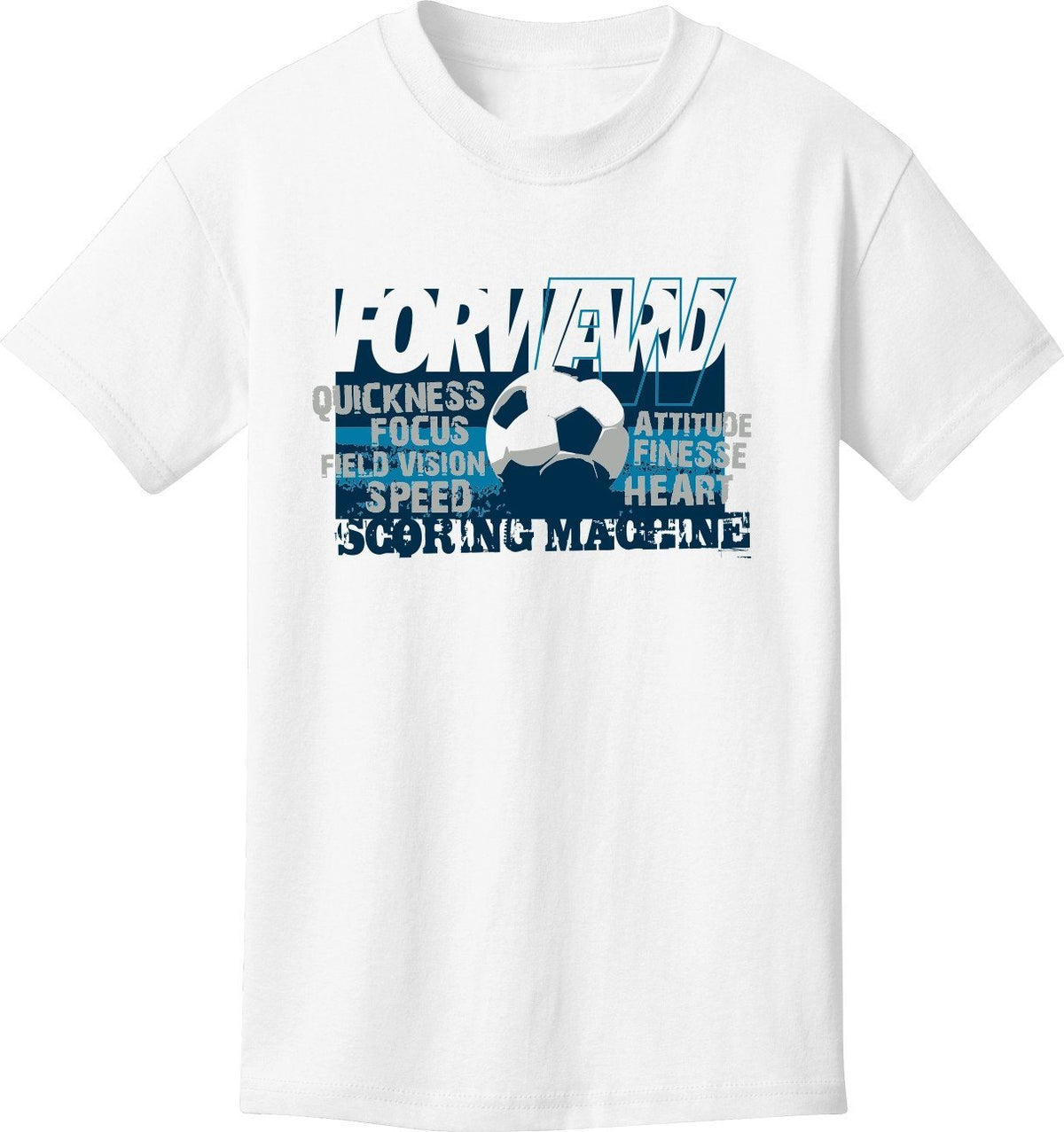 Utopia Forward Soccer Scoring Machine Short Sleeve Soccer T-Shirt Humorous Shirt Utopia Adult Small White 
