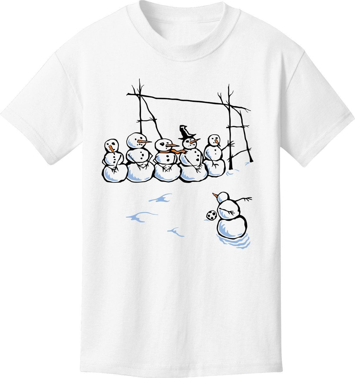 Utopia Frosty&#39;s Freekick Short Sleeve Soccer T-Shirt Humorous Shirt Utopia Adult Small White 