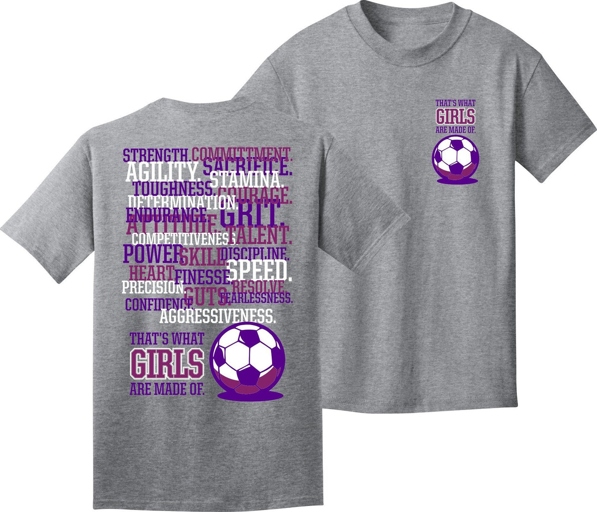 Utopia Girls Are Made Of Short Sleeve Soccer T-Shirt Humorous Shirt Utopia Adult Small Grey 