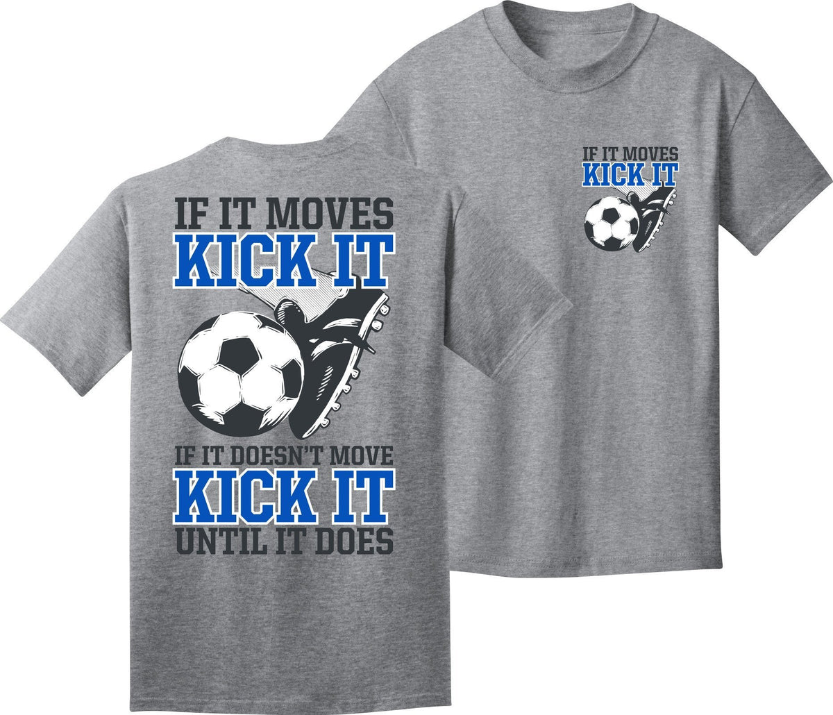 Utopia Kick It Short Sleeve Soccer T-Shirt Humorous Shirt Utopia Adult Small Grey 