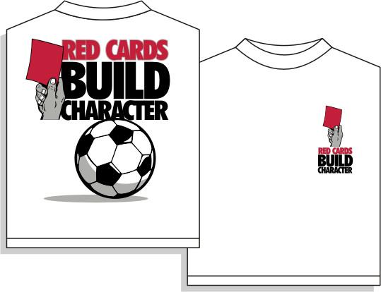 Utopia Red Cards Short Sleeve Soccer T-Shirt Humorous Shirt Utopia Adult Small White 