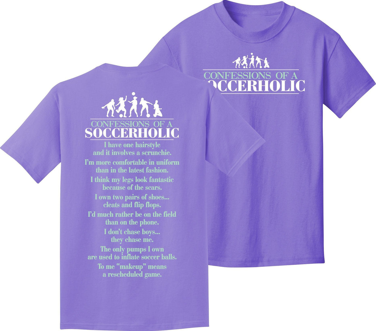 Utopia: Soccerholic Soccer T-Shirt Humorous Shirt Utopia Youth Small Purple 