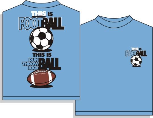 Utopia This Is Football Soccer Short Sleeve T-Shirt Humorous Shirt Utopia Adult Small Light Blue 
