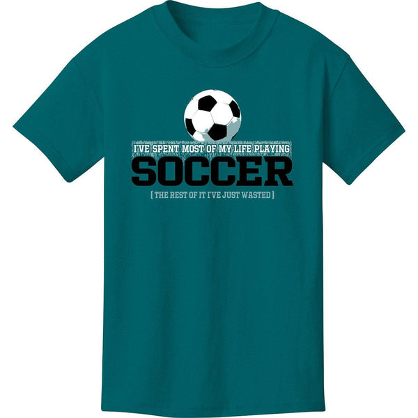 Wasted The Rest Soccer T-Shirt Humorous Shirt 411 Youth Small Green 
