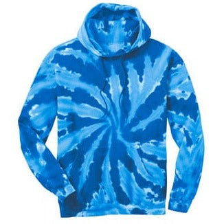 Youth Tie-Dye Pullover Hooded Sweatshirt Shirts &amp; Tops Port &amp; Company Small Blue 